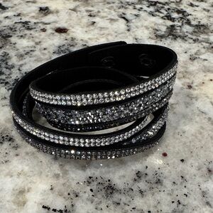 Express Black and Silver Crystal Bracelet